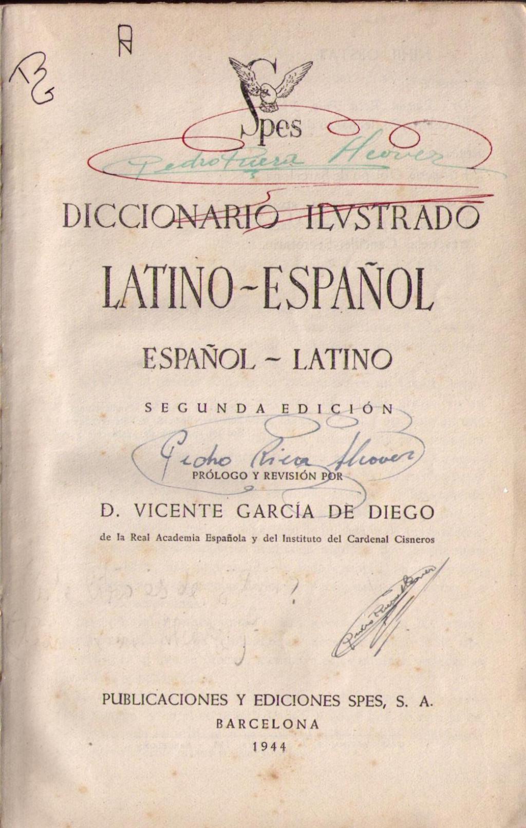 Coberta de Diccionario Ilustrado Latino- Español